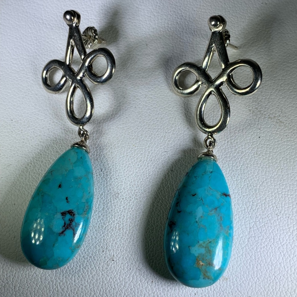 Sterling Silver & Turquoise Pierced Earrings